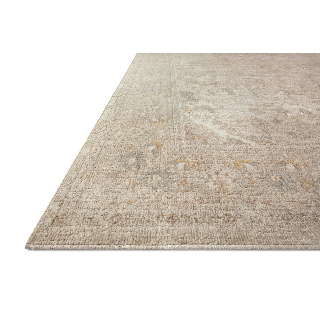 Chris Loves Julia x Loloi Rosemarie Floral Ivory/Natural/ Yellow Area Rug Chris Loves Julia x Loloi Rug Size: Square 1'6"