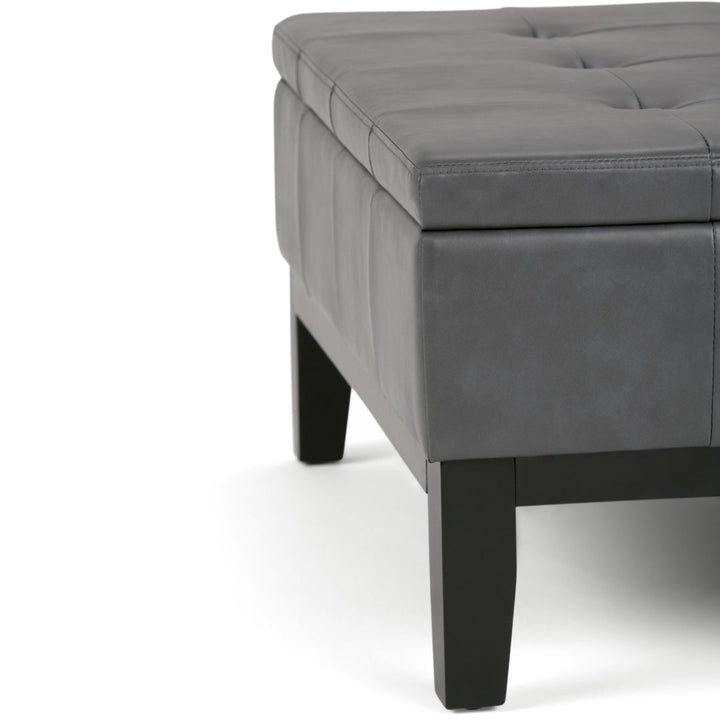 Dover Square Coffee Table Storage Ottoman,Assembled Simpli Home Fabric: Stone Gray