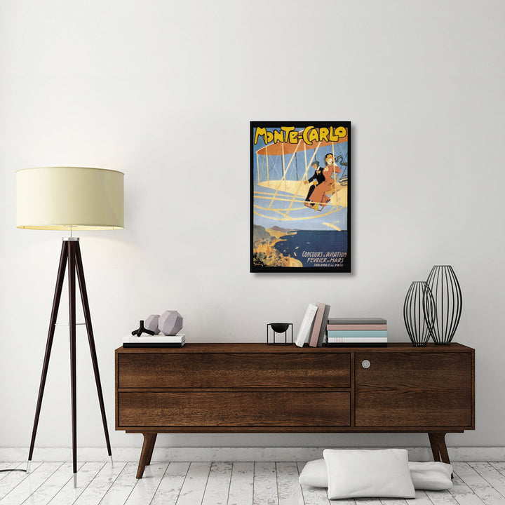 'Monte Carlo Concours D'Aviation' Graphic Art Print on Canvas East Urban Home Size: 36" H x 24" W x 1.5" D