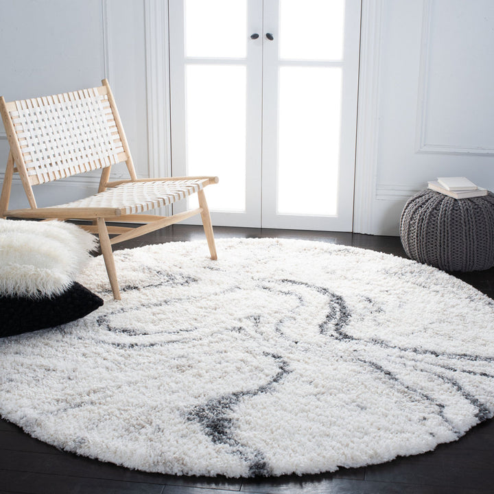 Speight Abstract Ivory/Gray Area Rug Willa Arlo™ Interiors Rug Size: Round 8'
