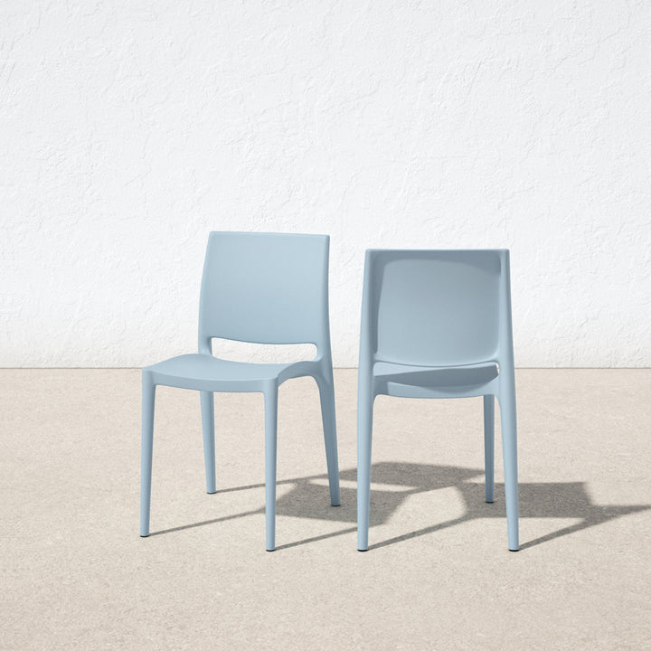 Burt Stacking Patio Dining Side Chair (Set of 2) AllModern Color: Silver Gray