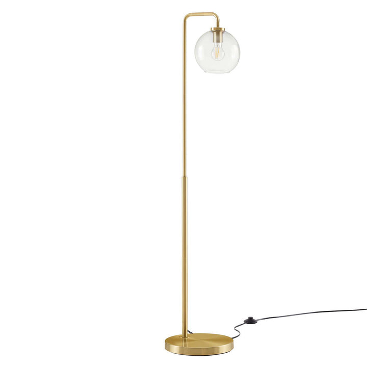 Modway Silo Glass Globe Glass and Metal Floor Lamp Modway Base Finish: Satin Brass