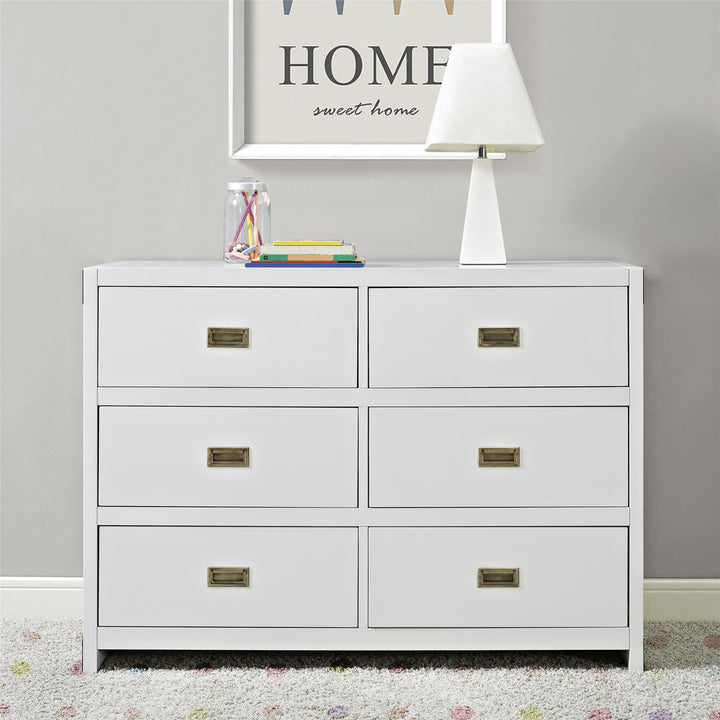 Hubble 6 Drawer Double Dresser Viv + Rae™ Color: White