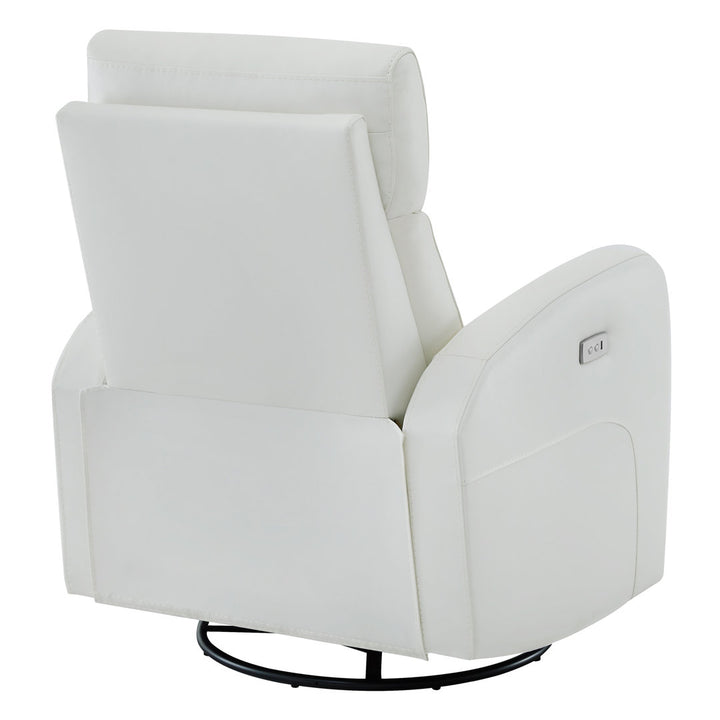 Arrianna-Fiona Genuine Leather Swivel Power Recliner Wade Logan® Upholstery Color: White Genuine Leather