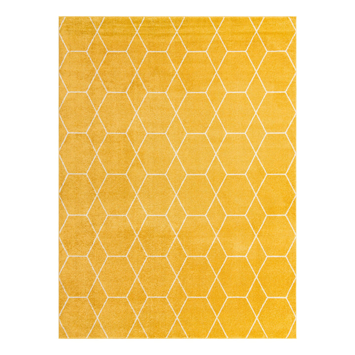 Debrodie Geometric Yellow Area Rug George Oliver Rug Size: Rectangle 8' x 10'