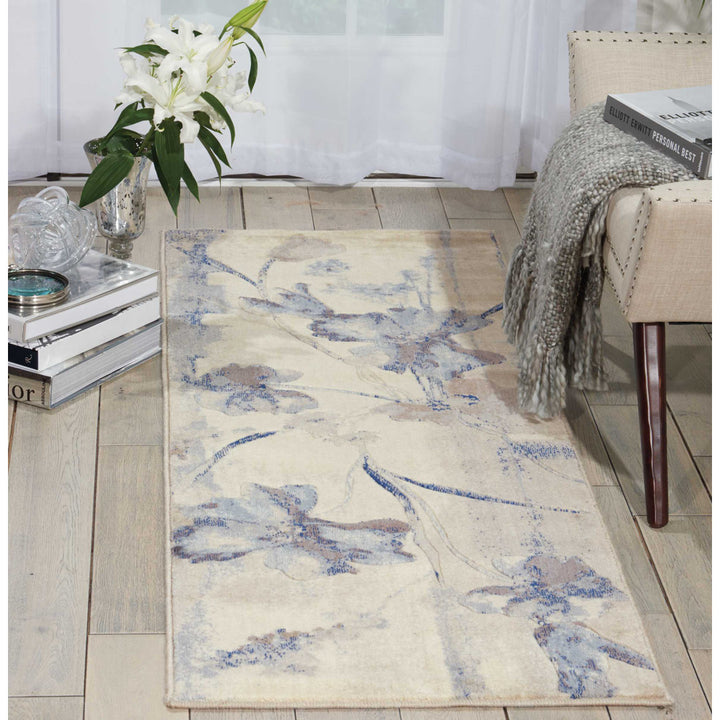 Arnim Floral Blue/Ivory Area Rug Lark Manor™ Rug Size: Runner 2'3" x 8'