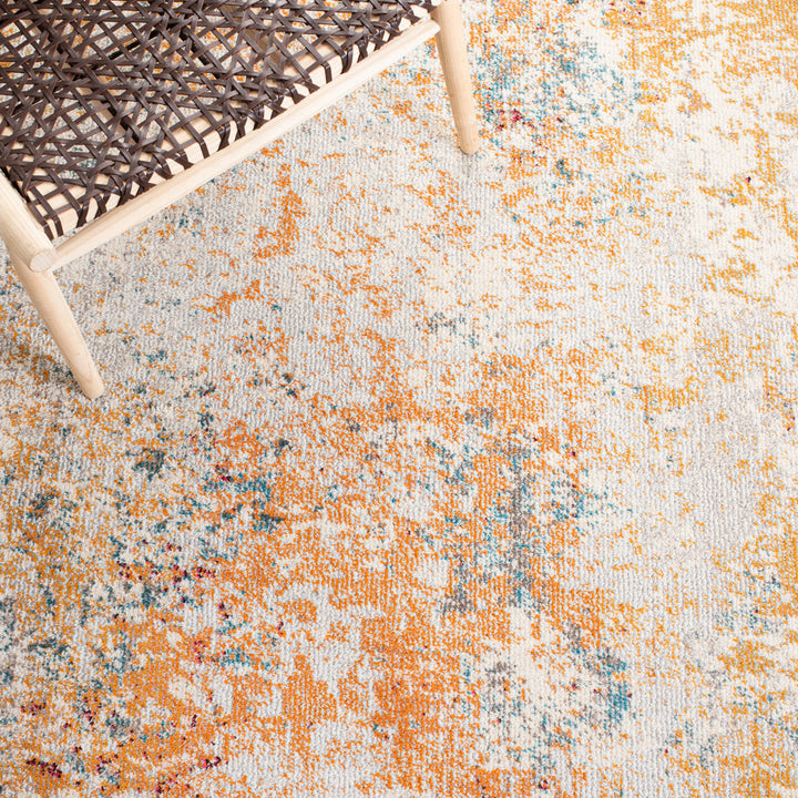 Besfort Abstract Ivory/Orange Area Rug Wade Logan® Rug Size: Rectangle 5'3" x 7'6"