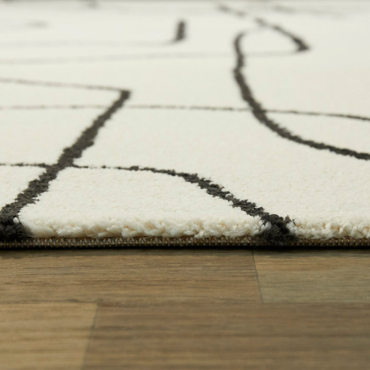 Goodrow Abstract Charcoal/White Area Rug Mercury Row® Rug Size: Rectangle 6'7" x 9'