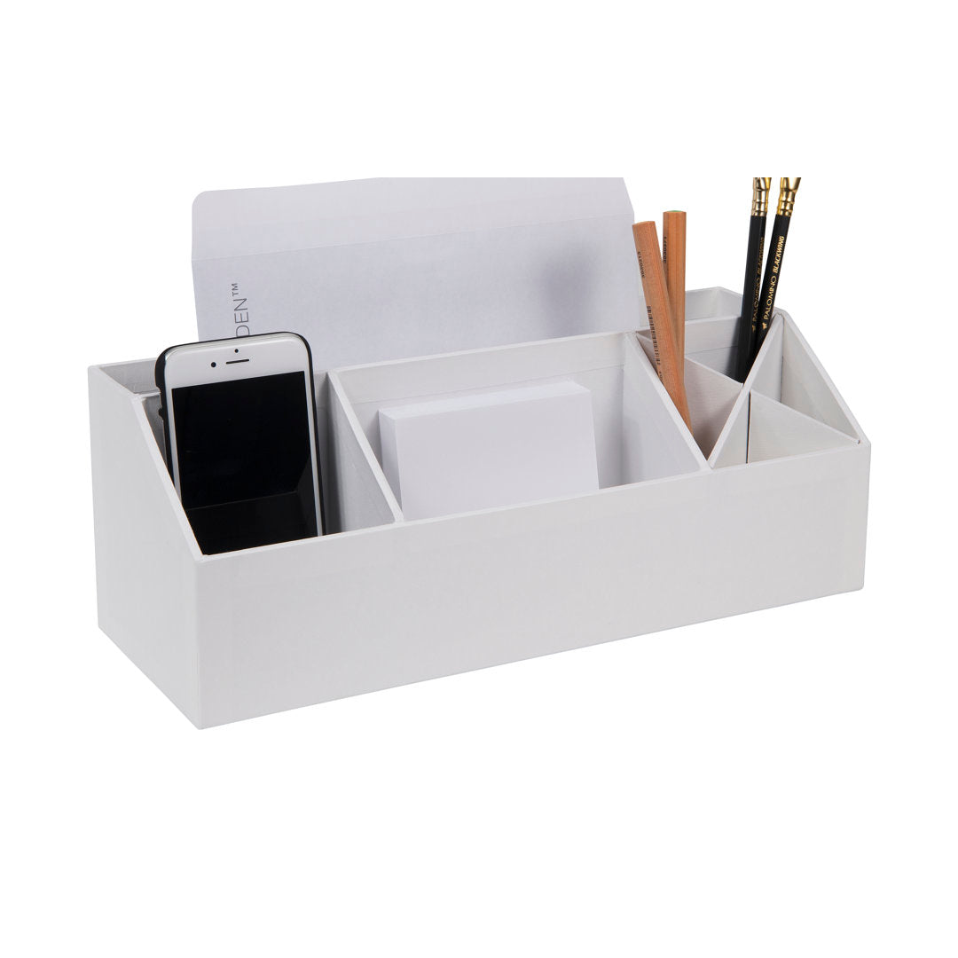 Elisa Desk Supplies Organizer Bigso Color: White