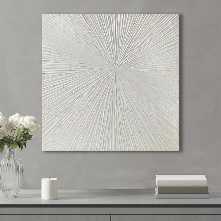 Sunburst Hand Painted Dimensional Resin Wall Art Madison Park Signature Color: White