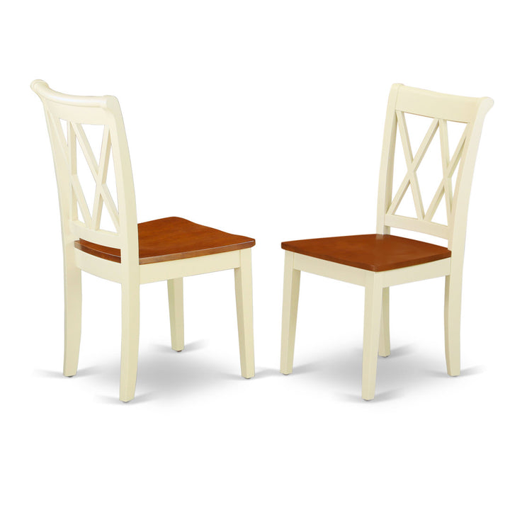 Letitia Solid Wood Double X-Back Side Chair (Set of 2) Lark Manor™ Color: Buttermilk/Cherry