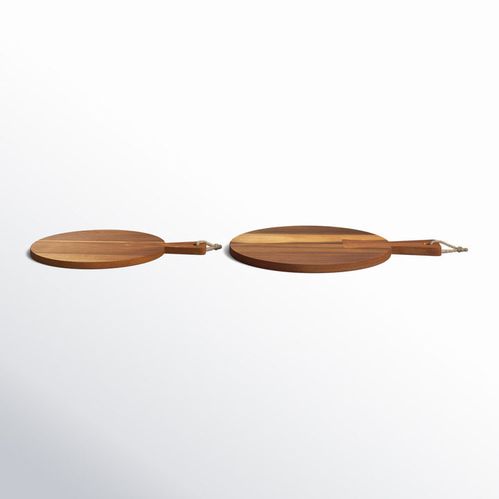 Rustic Serving Denmark 2 piece Acacia Wood Round Cutting Board Set (Set of 2) Denmark