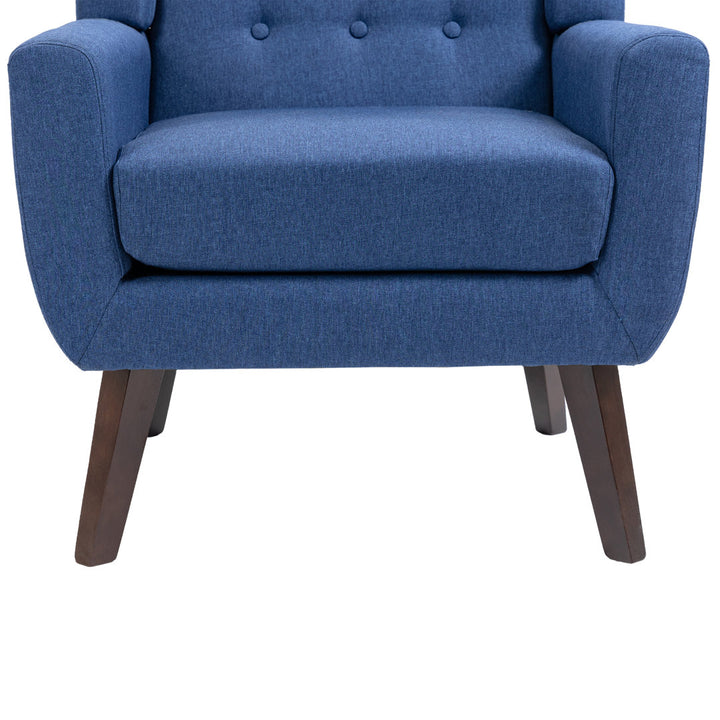 Jaqueze 28.6'' Wide Armchair George Oliver Fabric: Blue Linen Blend