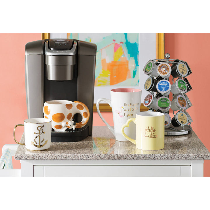 Sariol Granite Top Wood Kitchen Cart with Storage Ebern Designs Base Finish: White