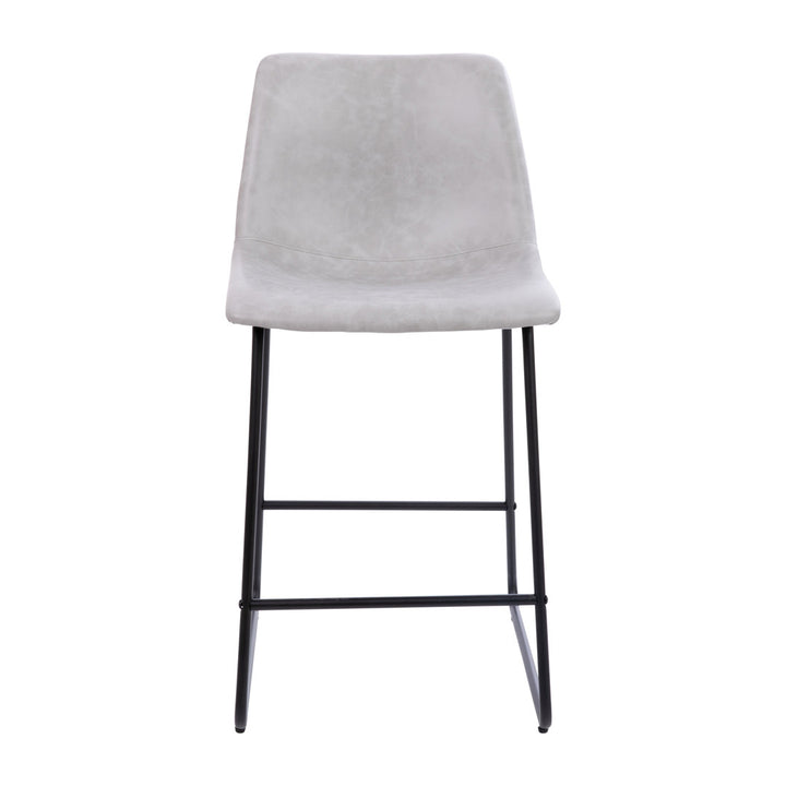 Liekele Upholstered Counter Height Modern Dining Stools by Flash Furniture (Set of 2) Ivy Bronx Seat Height: Counter Stool (24” Seat Height), Upholstery: Light Gray Faux Leather