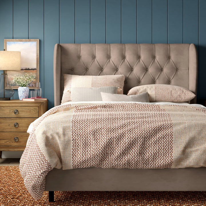 Knaresborough Tufted Upholstered Low Profile Standard Bed Greyleigh™ Size: Full Body Fabric: Classic Cocoa Performance Velvet