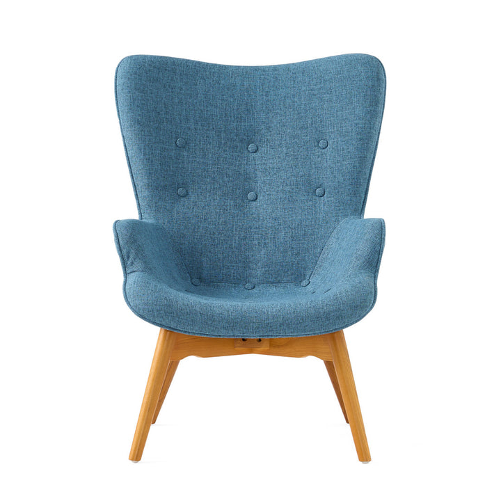 Dayon 68.58Cm Wide Tufted Polyester Lounge Chair and Ottoman George Oliver Fabric: Muted Blue  Polyester Blend