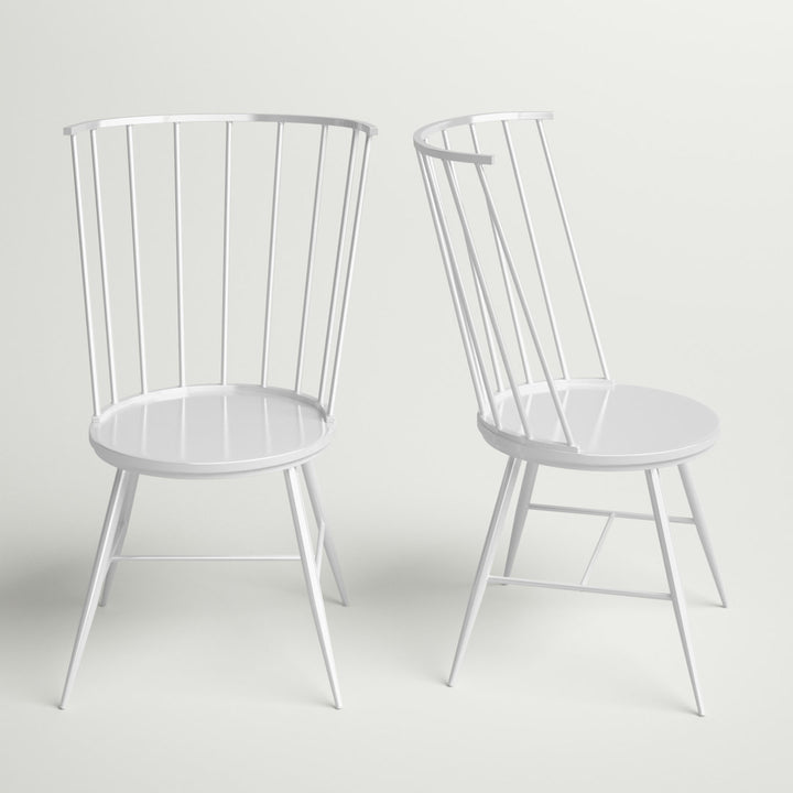 Kennamer Metal Slat Back Side Chair (Set of 2) Laurel Foundry Modern Farmhouse® Color: White