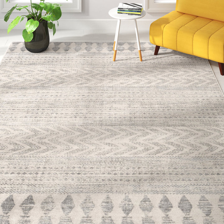 Herrod Geometric Gray/Taupe Area Rug Zipcode Design™ Rug Size: Rectangle 7'10" x 10'
