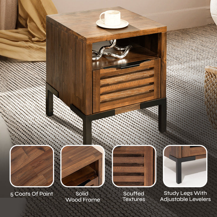 Miller Solid Wood Nightstand, Side Table Millwood Pines