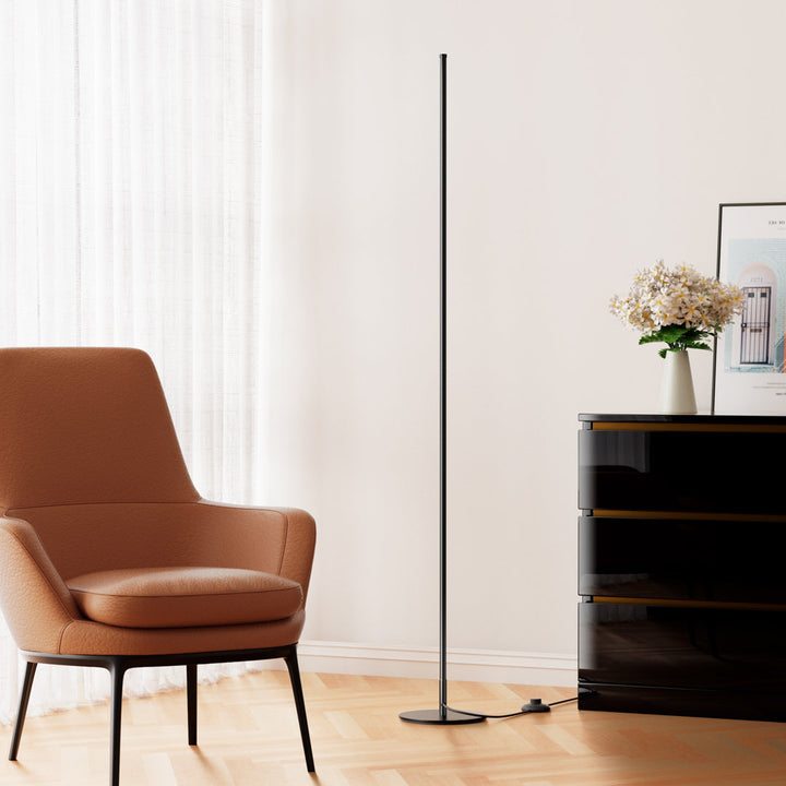 Allana 58" Dimmable LED Novelty Corner Floor Lamp Wrought Studio™ Base Finish: Black