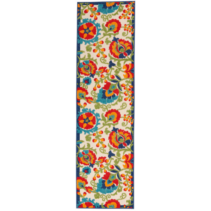 Bernia Floral Ivory/Red/Green Area Rug Wade Logan® Rug Size: Runner 2'3" x 8'