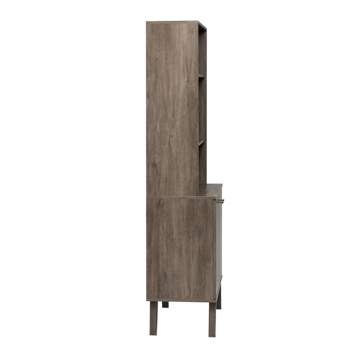Guthmar Mid-Century Modern Tall Bookcase With Adjustable Shelves George Oliver Color: Drifted Gray