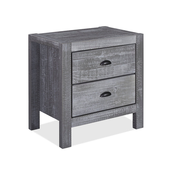 Montauk 2 Drawer Nightstand Grain Wood Furniture Color: Rustic Gray