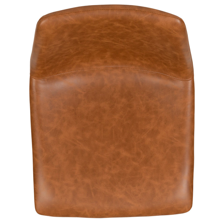 Liekele Upholstered Counter Height Modern Dining Stools by Flash Furniture (Set of 2) Ivy Bronx Seat Height: Counter Stool (24” Seat Height), Upholstery: Light Brown Faux Leather