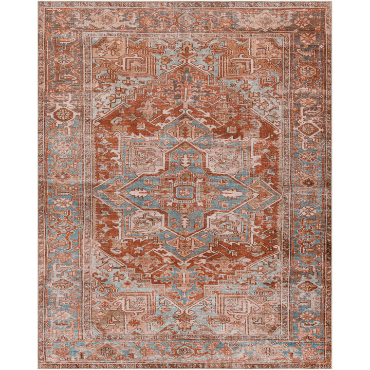 Mags Oriental Brick Red/Blue/Tan Area Rug Joss & Main Rug Size: Rectangle 3'6" x 5'6"