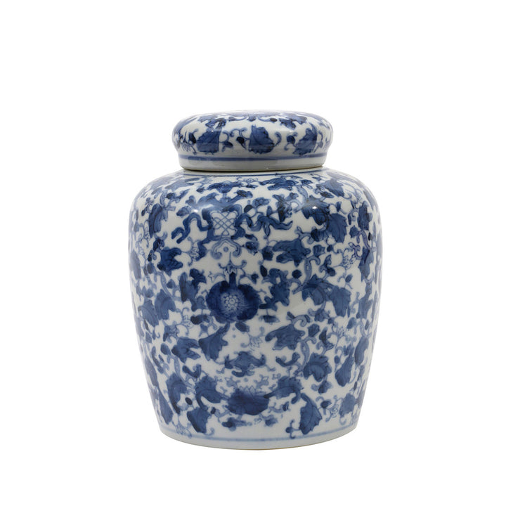 Chadwicks Blue/White Ceramic Jar Birch Lane™ Size: 8.25'' H x 6.25'' W x 6.25'' D