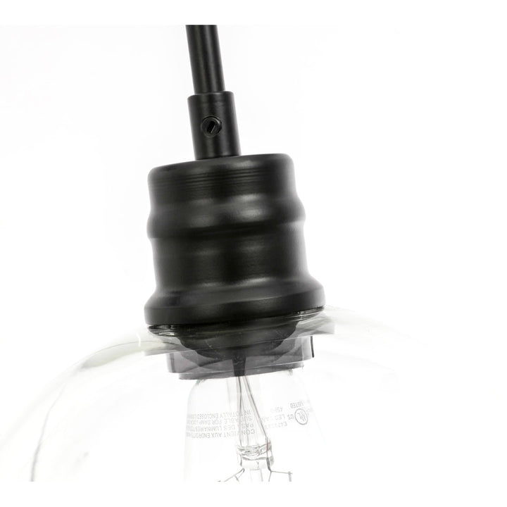 Hammel 1 - Light Single Globe Pendant Wade Logan® Size: 14.8" H x 12.5" W x 12.5" D Finish: Black
