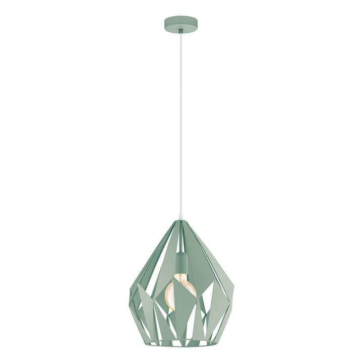Hendry 1 - Light Single Geometric Pendant AllModern Size: 88.39" H x 12" W x 12" D Finish: Pastel Light Green