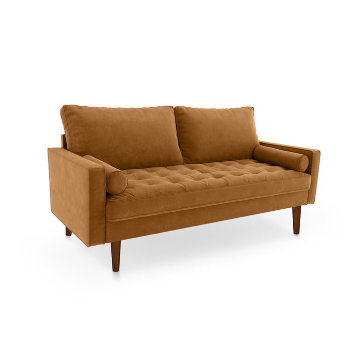 Sellner 70" Velvet Square Arm Tufted Seat Sofa George Oliver Fabric: Ginger Velvet