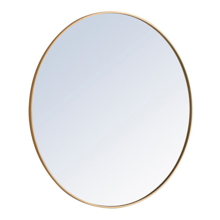 Sabine Metal Round Wall Mirror RE/FINE™ Size: 42" x 42" Finish: Brass