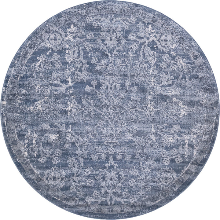 Charters Towers Oriental Blue Area Rug Langley Street® Rug Size: Round 7'1"