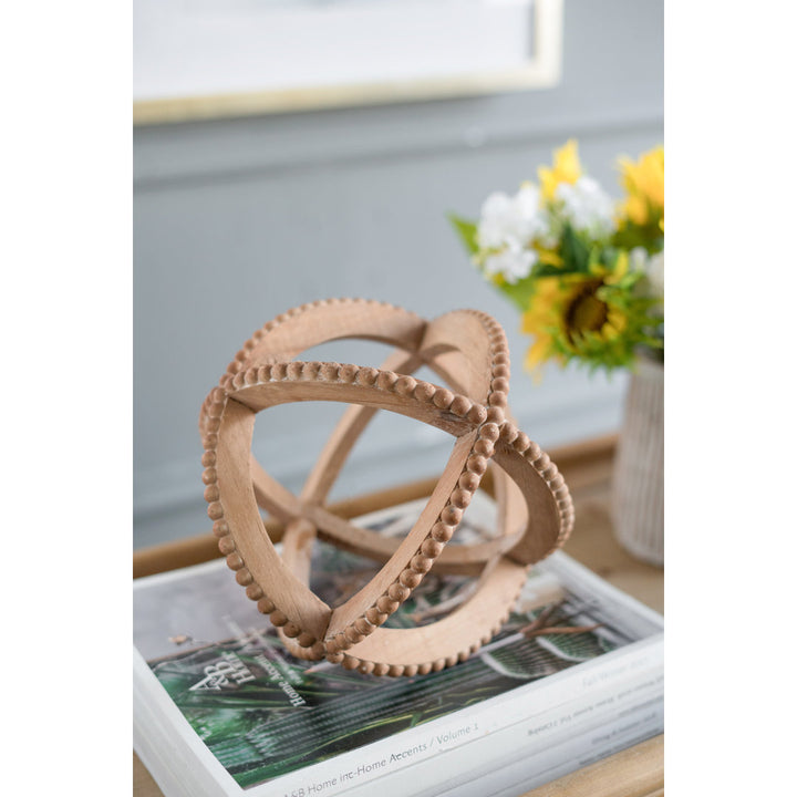 Delaney Decorative Ball Table Accent with Bead Trim Joss & Main Size: 10" H x 10" W x 10" D