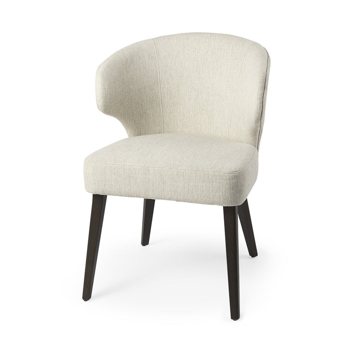 Golino Fabric Upholstered Wingback Side Chair Joss & Main Leg Color: Black, Upholstery Color: White