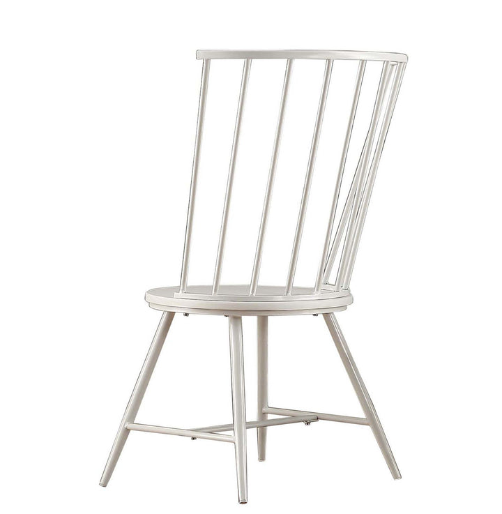 Kennamer Metal Slat Back Side Chair (Set of 2) Laurel Foundry Modern Farmhouse® Color: White