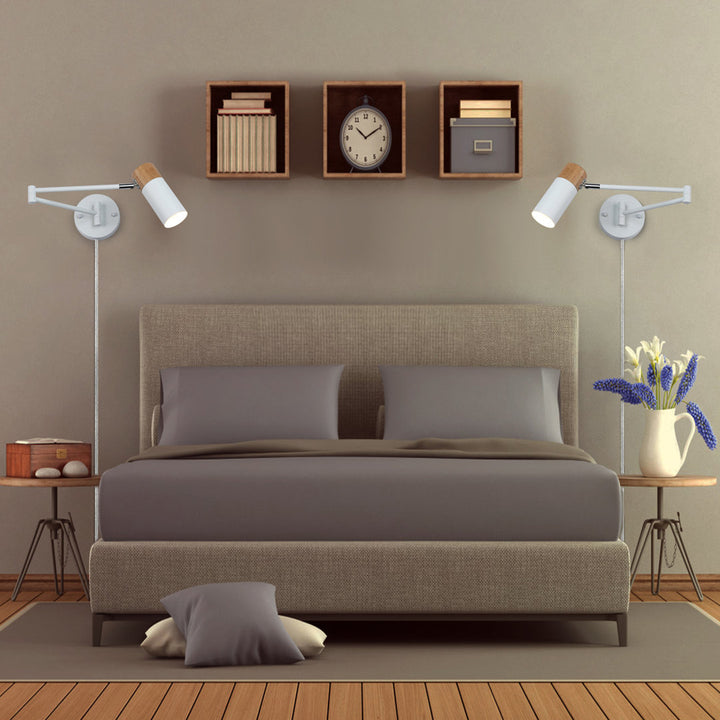 Maronna 1 - Light LED Plug-in White/Brown Swing Arm Ebern Designs