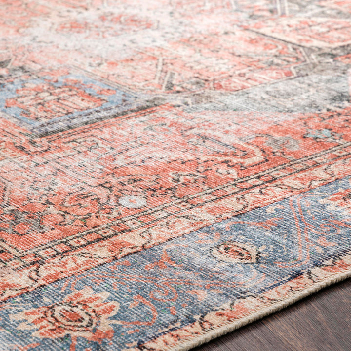 Mya Machine Washable Oriental Brick Red/Light Gray Area Rug World Menagerie Rug Size: Rectangle 8'10" x 12'