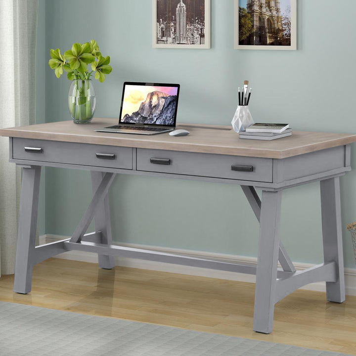 Bankston Desk with Built in Outlets Beachcrest Home™ Color: Natural/Gray