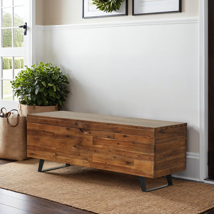 Coburn Wood Flip Top Storage Bench Steelside™
