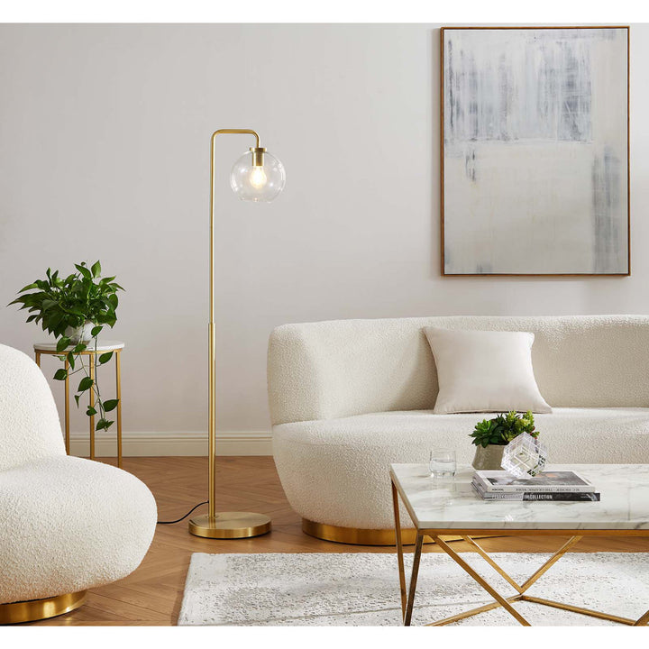 Modway Silo Glass Globe Glass and Metal Floor Lamp Modway Base Finish: Satin Brass