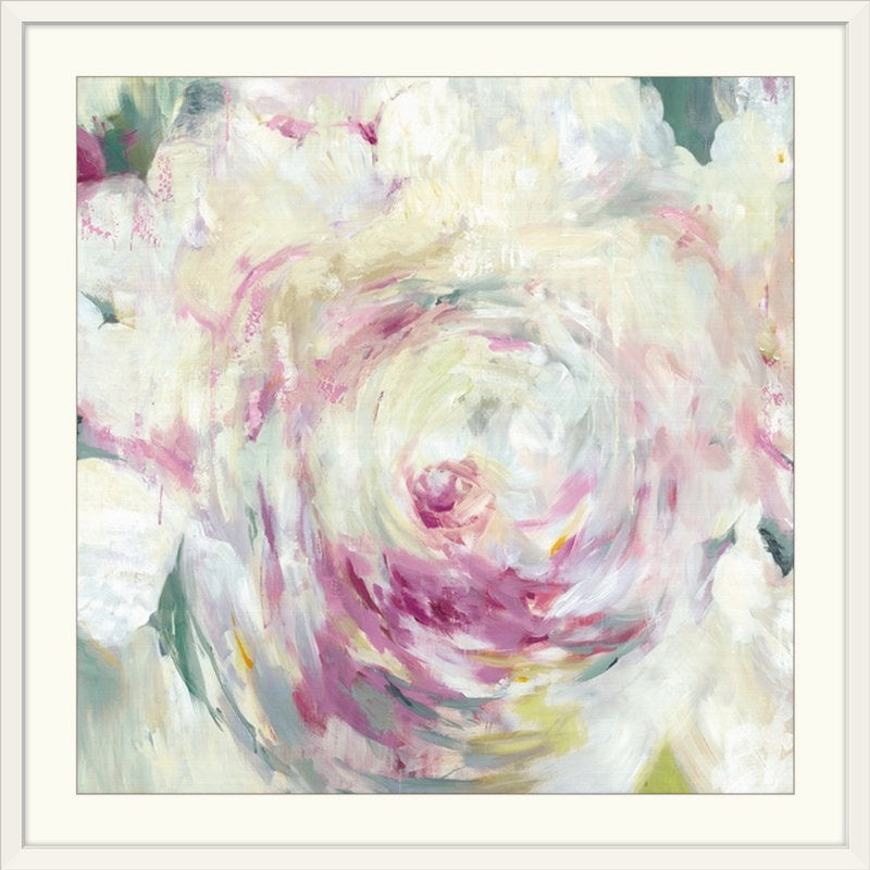 Shabby Peony I' - Print House of Hampton® Size: 28" H x 28" W x 1" D Format: White Frame