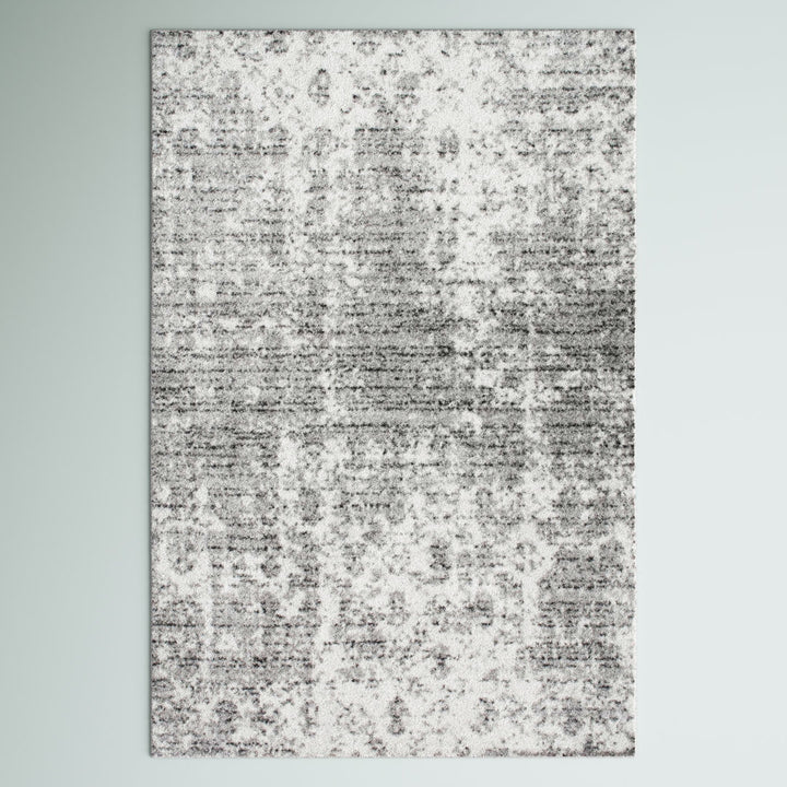 Deedra Modern Abstract Power Loom Performance Gray/White Rug 17 Stories Rug Size: Rectangle 4' x 6'