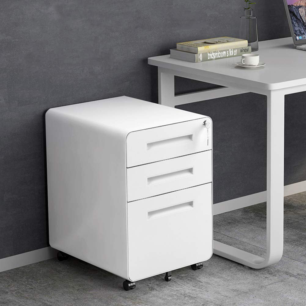 3-Drawer Vertical Filing Cabinet Ebern Designs Color: White