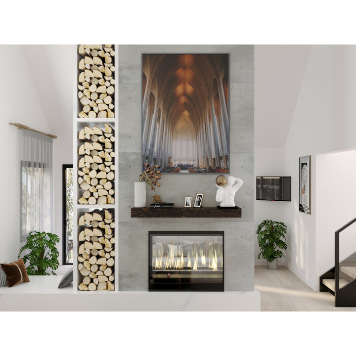 Rough Hewn Fireplace Shelf Mantel Dogberry Collections Depth: 6.25", Finish: Dark Chocolate, Shelf Length: 48"