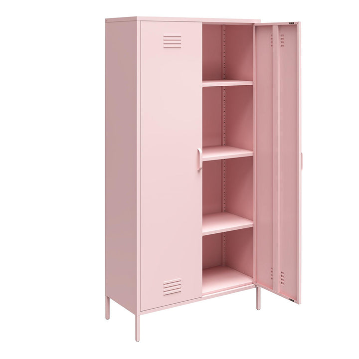 Cache 2 Door Tall Metal Locker Style Storage Cabinet Novogratz Finish: Pink
