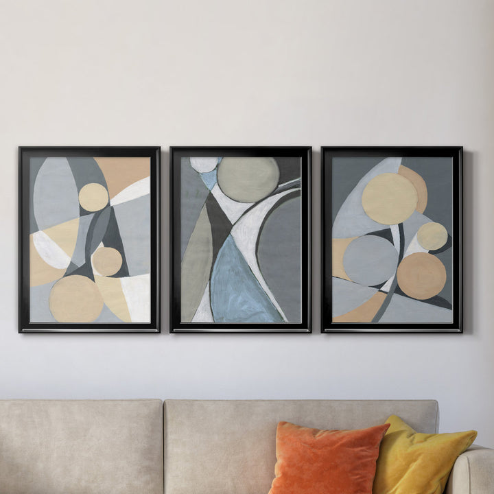 A Soft Jeweled Geometric II - 3 Piece Painting Print Set (Set of 3) Wade Logan® Size: 26.5" H x 109.5" W x 1.5" D Format: Black Framed Canvas